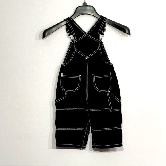 Fisher Price | Boys Black Overalls 18M with snaps - Picture 2 of 10